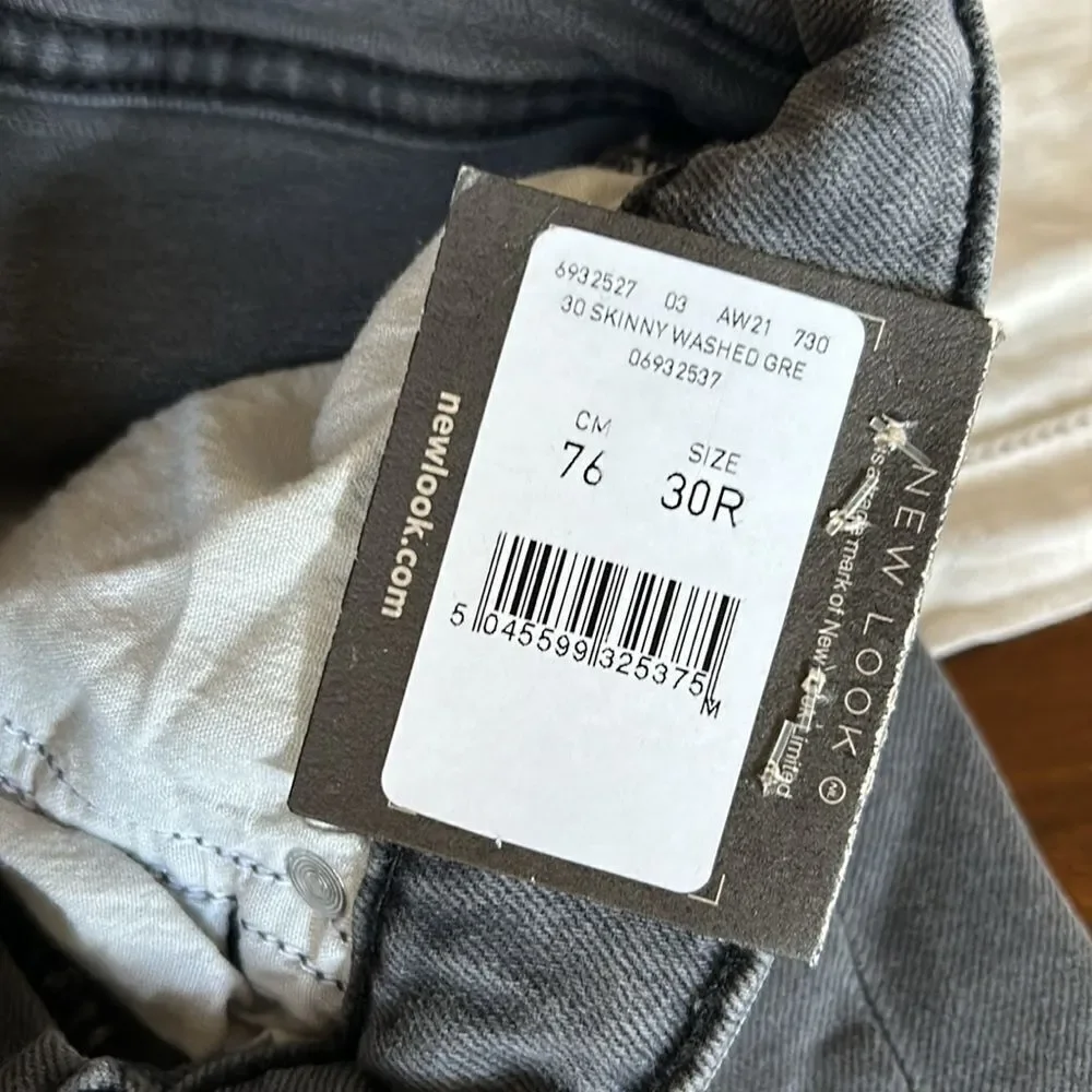 New Look Men skinny stretch jeans black 30R /32 NWT